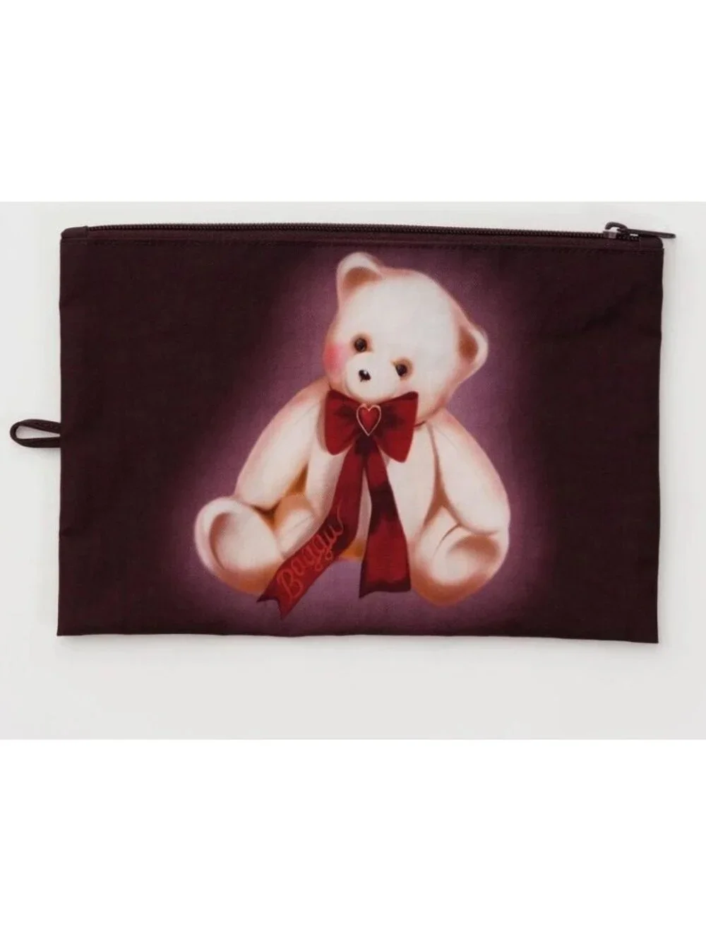 NWOT Baggu Flat Pouch Large - Teddy Bear (Fancy Animals)